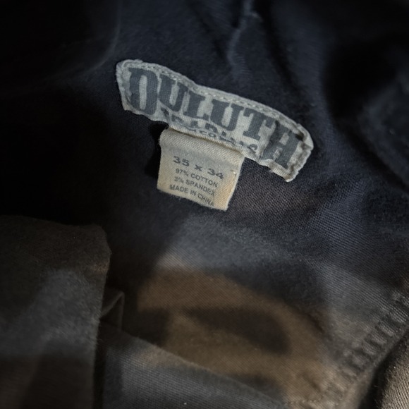 Duluth Trading Pant Mens 35 GrayBlue Flex Fire Hose Utility Workwear Cargo 35x34 - Picture 4 of 12